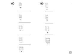 FLY hanging open element - various widths available with heights: A) cm 48 and B) cm 64