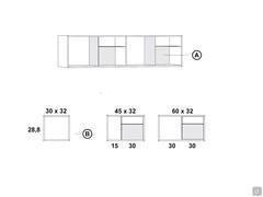 Examples of support placement of the lacquered metal or clear glass partition