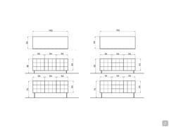 Venice sideboard with tufted effect - measurements diagram