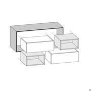 Scheme of perimetral structure, containers with hinged / folding doors and compartments