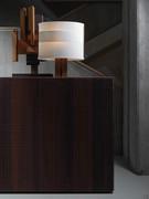 Fado modern cupboard with doors in relief, made of heat-treated ash wood