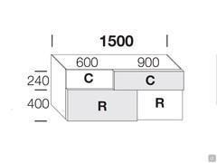 Measurements of the suspended sideboard Fly Deco