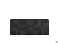 Modern solid wood sideboard Lima black lacquered