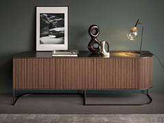 Dune designer sideboard with slatted wood doors