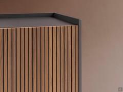 Precious surface inlays of Groove Wood slatted doors