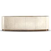 Mirto metal sideboard with elliptical shape and 4 doors