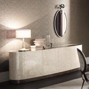 Mirto elliptical sideboard with light shell finish and modern classy design