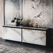 Europa sideboard by Cattelan with Alabaster Keramik stone doors 