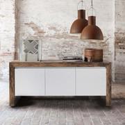 Rialto two-tone wood sideboard, version with 3 doors