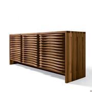 Side view of Seki sideboard in natural walnut