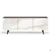 Metropol modern sideboard with ceramic doors in Keramik stone finish, by Cattelan