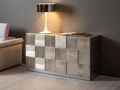 Penny sideboard with chequered front - 150 cm wide version with three hinged doors