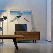 Aomori sideboard with sleigh feet in rust colour metal