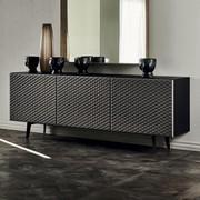 Sideboard with quilted leather doors Absolut by Cattelan with lacquered structure