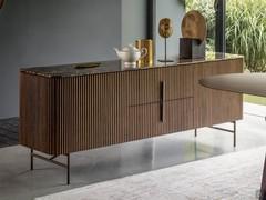 Elegant ash-wood sideboard Savannah with "pleated" effect on the body perimeter