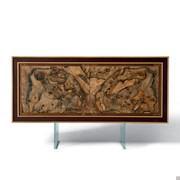 Keita sideboard with two doors glass feet and Briar Root door