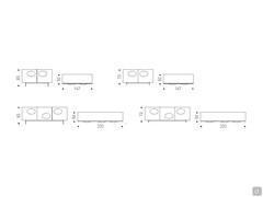 Model and measurements of the modern sideboard with mirrored doors Paramount by Cattelan