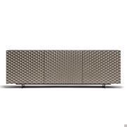 Royalton modern design sideboard by Cattelan with base in graphite matt lacquer metal