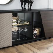 Detail of the central open compartments of the Aston sideboard by Cattelan