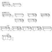 Wooden sideboard with glass top Kaen - Model and Measurements (cm 146,8 - 162,8)