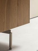 Modern wood and metal sideboard Abstract with base matching the handles