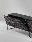 Drop-down opening of the sideboard Doppler K by Bonaldo