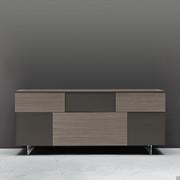 Georgia two-tone wood sideboard with transparent methacrylate feet