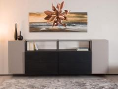 FreeHand wall-mounted sideboard with a metal open shelf