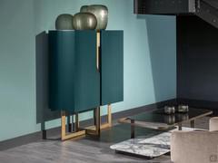 Sideboard Mirage with BQCH bronze base and petrol-colored doors