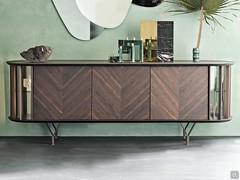 Front view of the sideboard with feet Costes by Cattelan