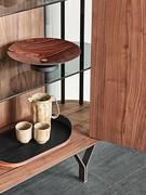 Interior view of the sideboard with detail of the smoked crystal shelves