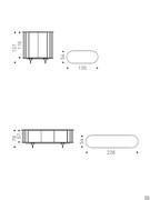 Sideboard with feet Costes by Cattelan - dimensional diagram