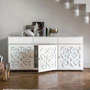 Paris modern luxury sideboard in the model with three doors and three drawers in white matt lacquered finish