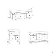 Standard and cylindrical feet diagram - sideboards and cupboards wider than 120 cm, an anti-flexing metal base with feet is providedh feet