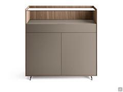 Columbus High 122 cm wide with walnut frame and clay lacquered fronts