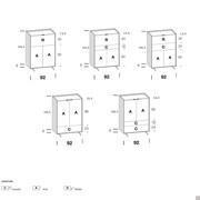 Diagrams and dimensions of sideboard - width cm 92