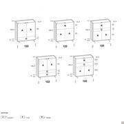 Schematics and dimensions sideboard - width cm 122