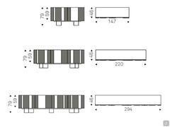 Drawings and Measurements - Two-tone sideboard in dark oak wood Amsterdam by Cattelan