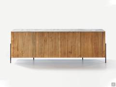 Clivia 4-door sideboard with natural reclaimed wood frame and ceramic top 