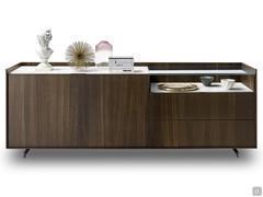 Columbus Glass sideboard is finished on all four sides, it can be placed in the middle of the room too