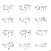 Model and measurements of Columbus Glass sideboard