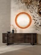 Dafne curved wooden sideboard entirely made of Moka-stained ash wood