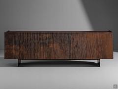 Corten-effect wood sideboard Blush by Bonaldo with blade feet