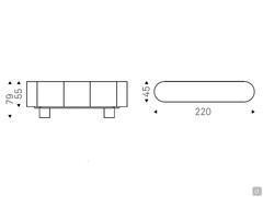 Savoy three-door sideboard with ceramic top by Cattelan - dimensional diagram