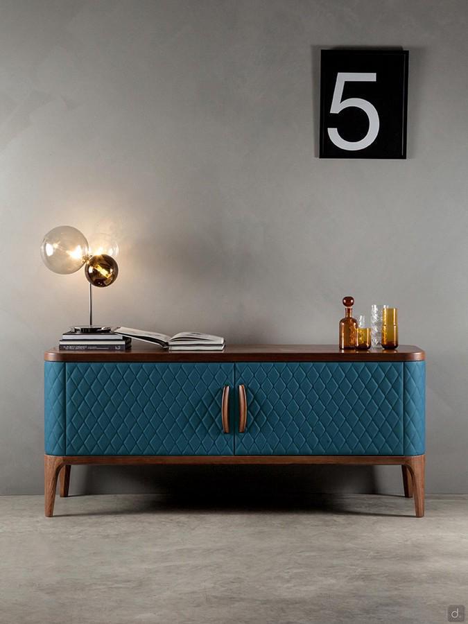 Modern sideboard in quilted leather Tiffany