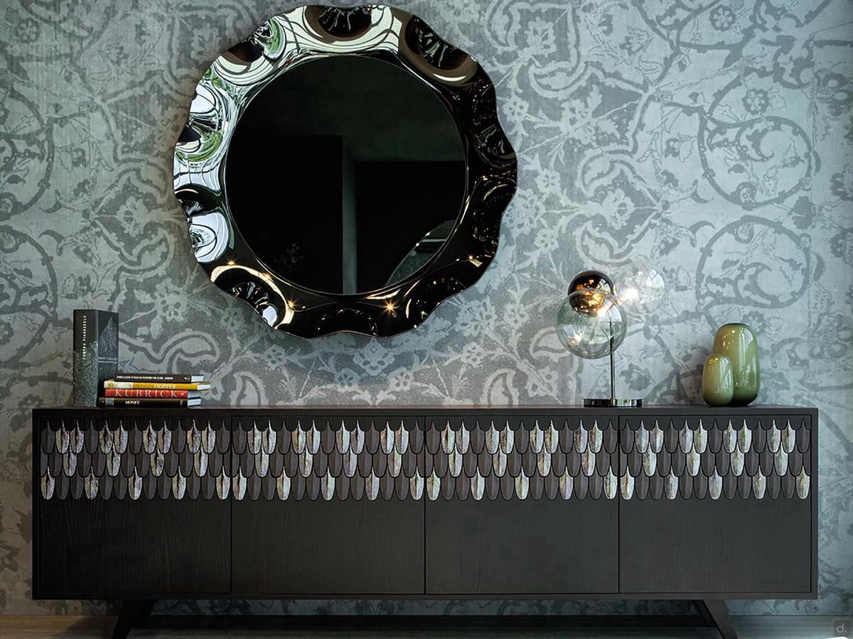 Plume Sideboard with Decorated Ceramic Doors