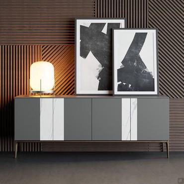 Credenza a quattro ante con inserti Quartetto