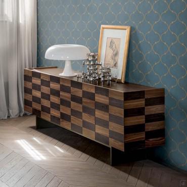 Colosseo Modern sideboard in inlaid walnut 