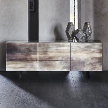 Focus by Cattelan modern glass decorated sideboard