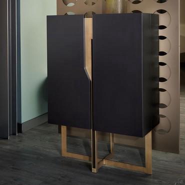 Mirage tall lacquered cupboard with cross base